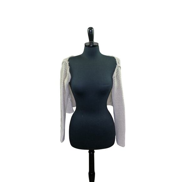 Sonoma Sweaters - SO Sonoma Crochet Short Cardigan Shrug Top Cream White Size S Boho